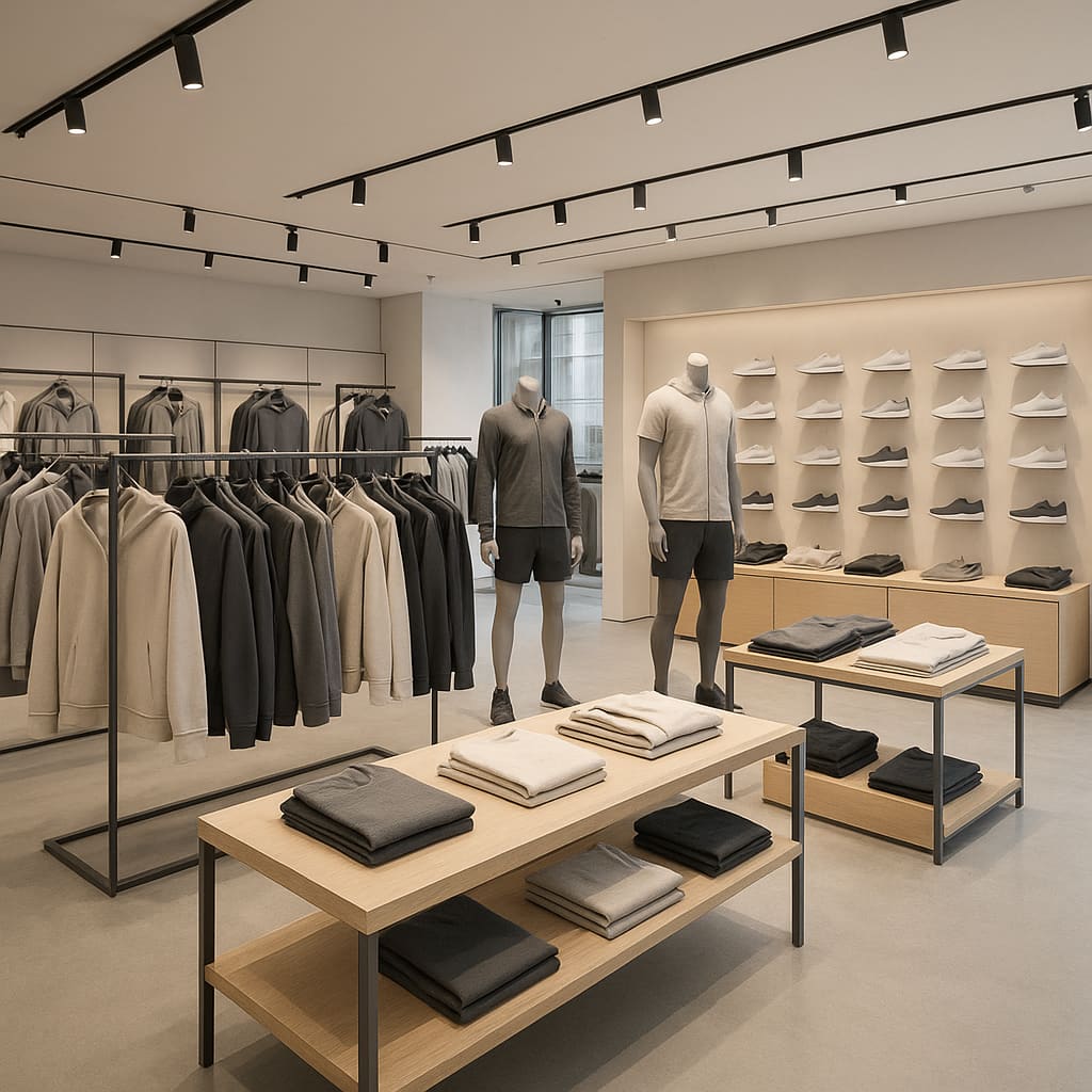 Sportbekleidung Store Innenansicht